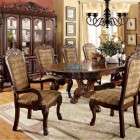 oval shaped walnut finish 6 seater dining in teak wood