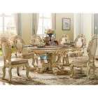 antique gold 6 seater dining table set