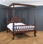 Vintage style carved poster bed