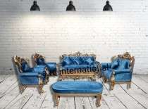 wooden carved 7 seater sofa set