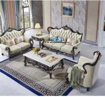 maharaja black 6 seater sofa set