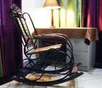 Wrought iron rocking chair